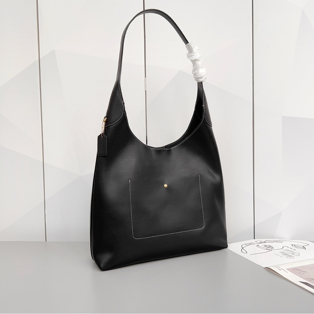 Coach Brooklyn 28 Black Leather Hobo Bag - Picture 4 of 7